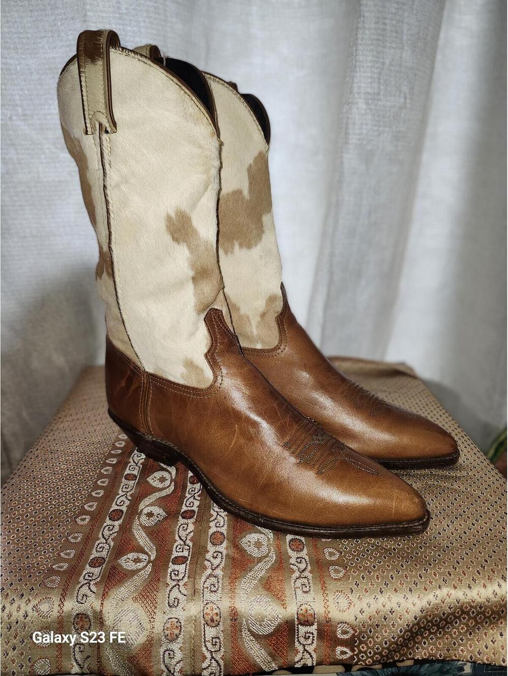 Women's vintage By Dan Post Code West Hair on Hide cowboy boots Size 10